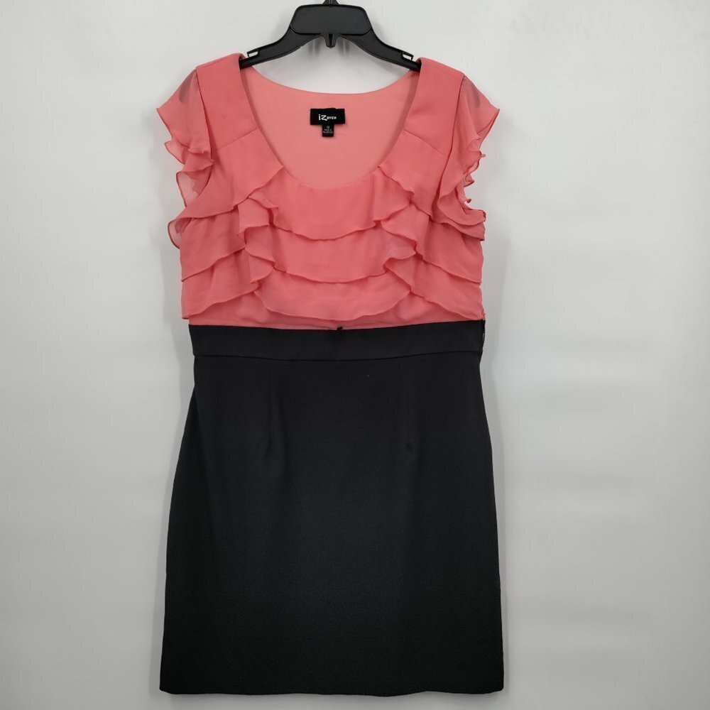 Iz Byer Flutter Sleeve Ruffled Colorblock Bodycon… - image 3